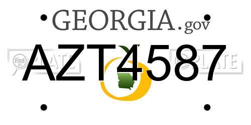 AZT4587 Georgia License Plate