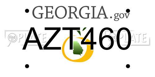 AZT460 Georgia License Plate