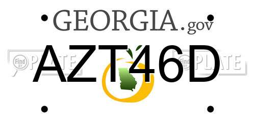 AZT46D Georgia License Plate
