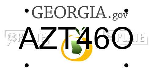 AZT46O Georgia License Plate
