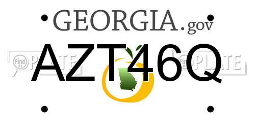 AZT46Q Georgia License Plate