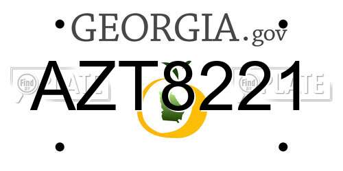 AZT8221 Georgia License Plate
