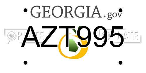 AZT995 Georgia License Plate