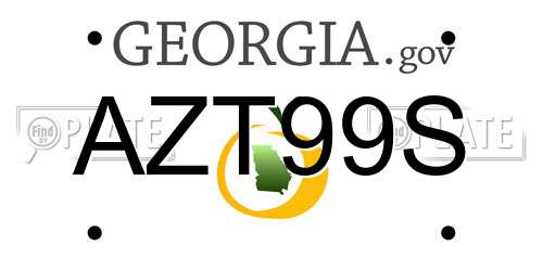 AZT99S Georgia License Plate