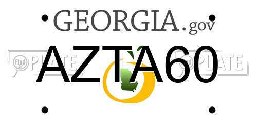 AZTA60 Georgia License Plate