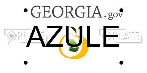 AZULE Georgia License Plate