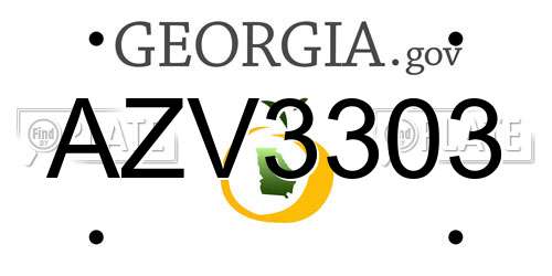 AZV3303 Georgia License Plate