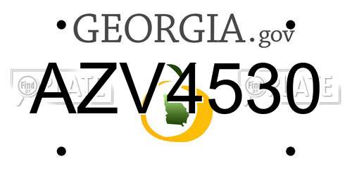 AZV4530 Georgia License Plate