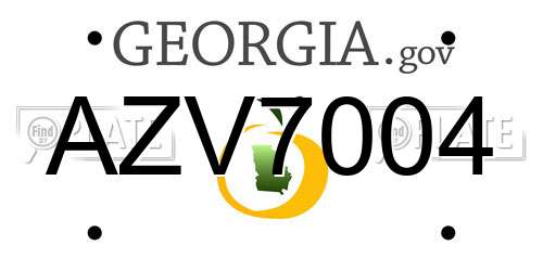 AZV7004 Georgia License Plate