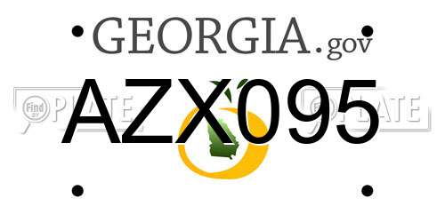 AZX095 Georgia License Plate