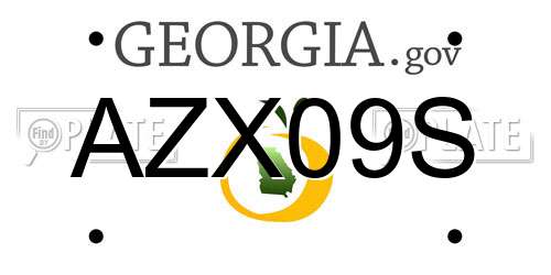 AZX09S Georgia License Plate