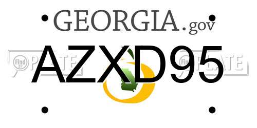 AZXD95 Georgia License Plate