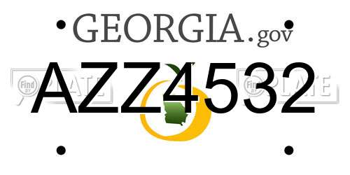 AZZ4532 Georgia License Plate