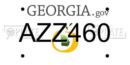 AZZ460 Georgia License Plate
