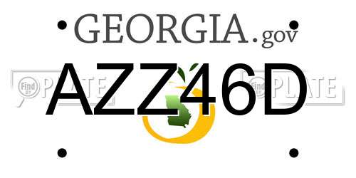 AZZ46D Georgia License Plate
