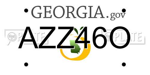 AZZ46O Georgia License Plate