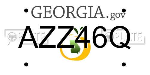 AZZ46Q Georgia License Plate