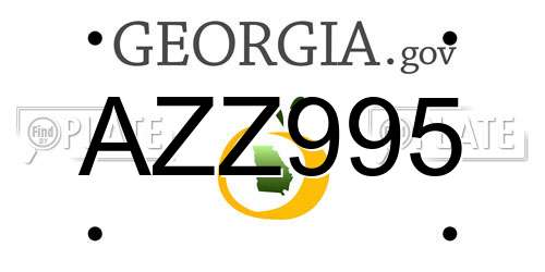 AZZ995 Georgia License Plate