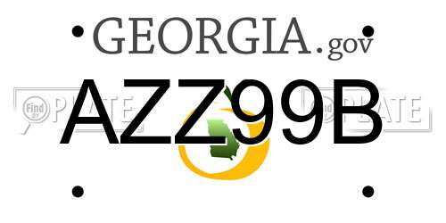AZZ99B Georgia License Plate