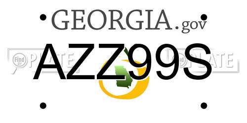 AZZ99S Georgia License Plate