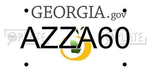 AZZA60 Georgia License Plate
