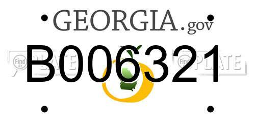 B006321 Georgia License Plate
