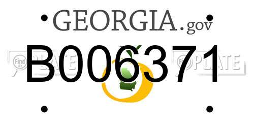B006371 Georgia License Plate