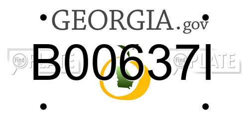 B00637I Georgia License Plate