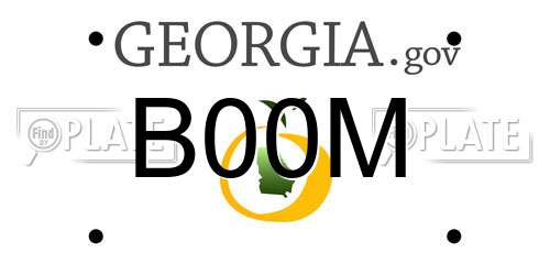 B00M Georgia License Plate
