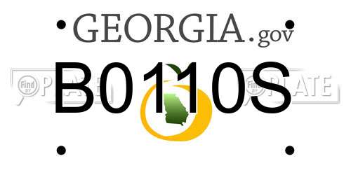 B0110S Georgia License Plate