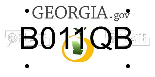 B011QB Georgia License Plate