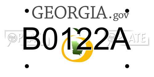 B0122A Georgia License Plate