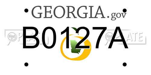 B0127A Georgia License Plate