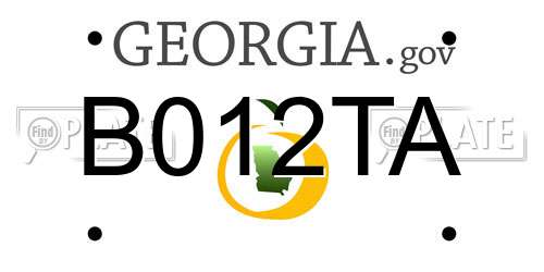 B012TA Georgia License Plate