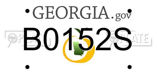 B0152S Georgia License Plate