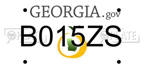 B015ZS Georgia License Plate