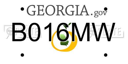B016MW Georgia License Plate