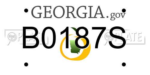 B0187S Georgia License Plate