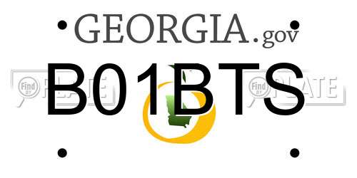 B01BTS Georgia License Plate