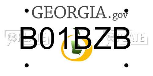 B01BZB Georgia License Plate