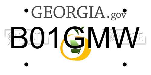 B01GMW Georgia License Plate