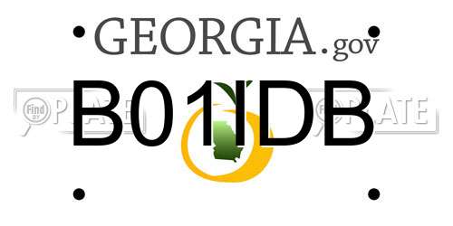 B01IDB Georgia License Plate
