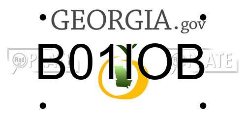 B01IOB Georgia License Plate