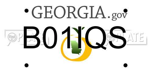B01IQS Georgia License Plate