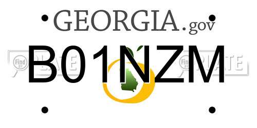 B01NZM Georgia License Plate