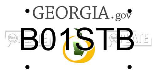 B01STB Georgia License Plate
