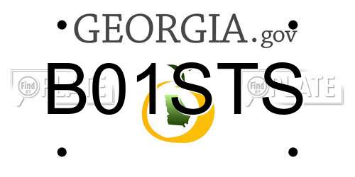 B01STS Georgia License Plate