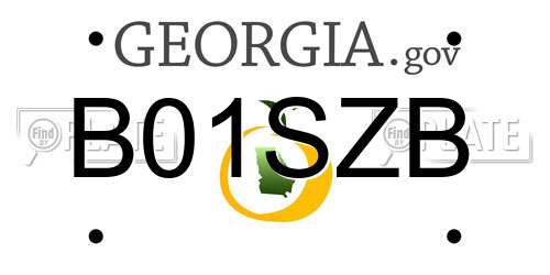 B01SZB Georgia License Plate
