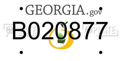 B020877 Georgia License Plate