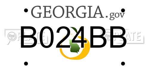 B024BB Georgia License Plate